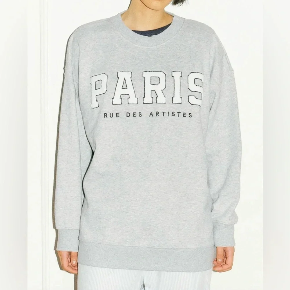H&M Paris sweatshirt size large, grey with white - Picture 1 of 8